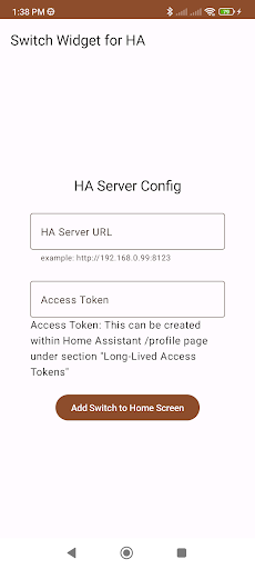 Switch Widget for HA Screen 2