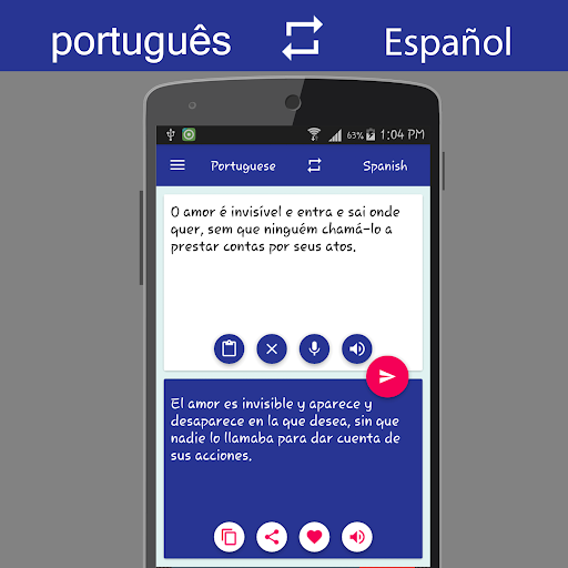 Portuguese Spanish Translator Screen 2