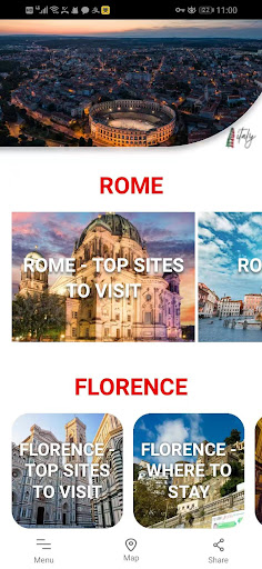 Android application italy.com screenshort