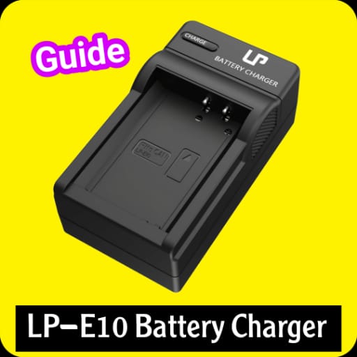 lp e10 battery charger guide logo