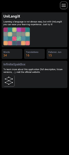 Android application UniLangiX screenshort