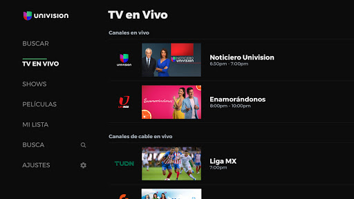 Screenshot of Univision App: Stream TV Shows