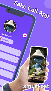 fake call video with smurf cat