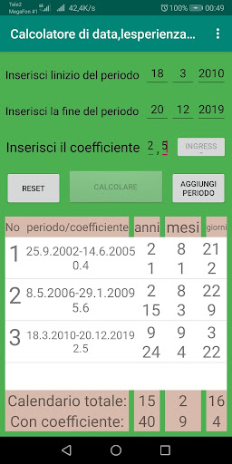 Calculator dates length of se