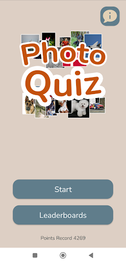 Android application Photo Quiz screenshort