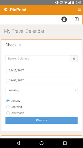 Android application PinPoint Travel Calendar screenshort