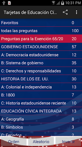 Android application Tarjetas de Educación Cívica screenshort