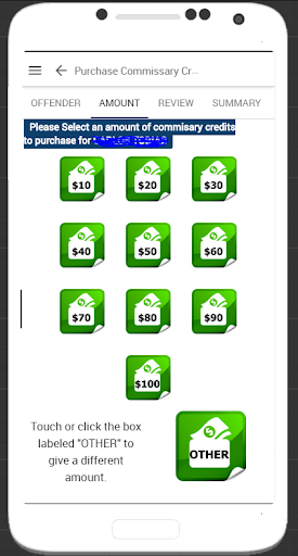 Inmate Financial Services Screen 2