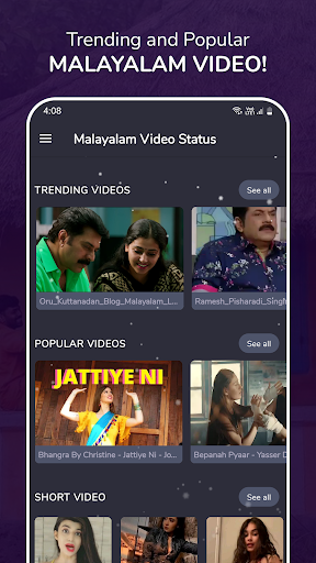 Android application Malayalam Video Status screenshort