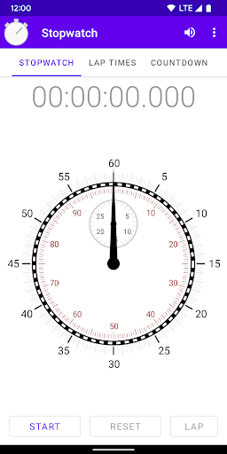 Android application stopwatch screenshort