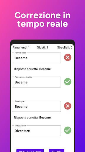 Test: Verbi irregolari inglesi Screen 2