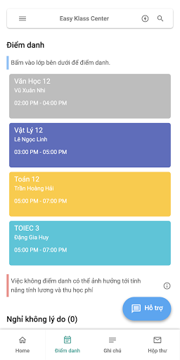 Android application Easy Klass - Phần mềm quản lý screenshort