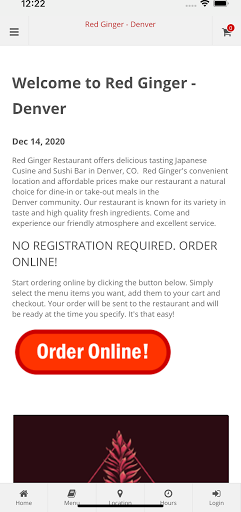 Android application Red Ginger - Denver Ordering screenshort