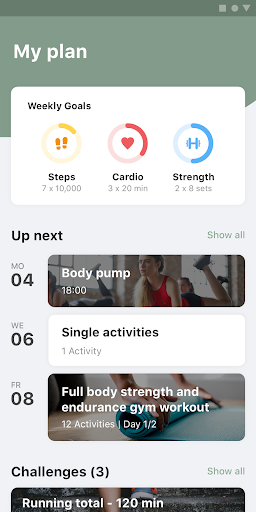 Android application Impact training and more screenshort