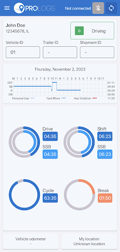 Android application ProLogs screenshort