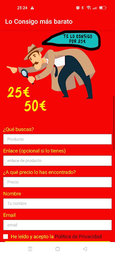 Android application Lo Consigo más Barato screenshort