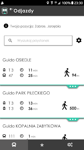 Android application e-Odjazdy - transport na żywo screenshort