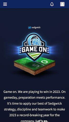 Android application Sedgwick: Game On screenshort