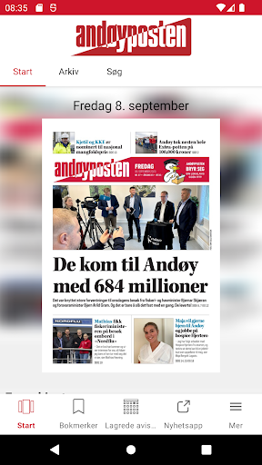 Android application Andøyposten screenshort