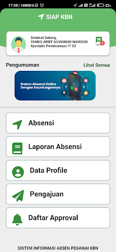 SIAP KBN Screen 2