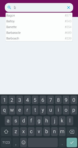 Android application PokeWeak - Weakness Lookup screenshort