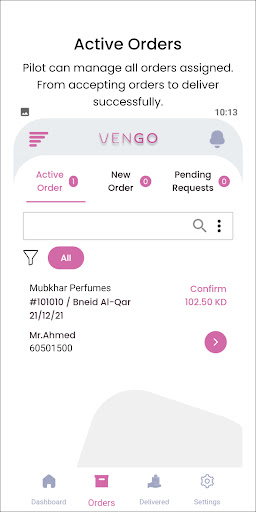 Vengo Pilot Screen 2