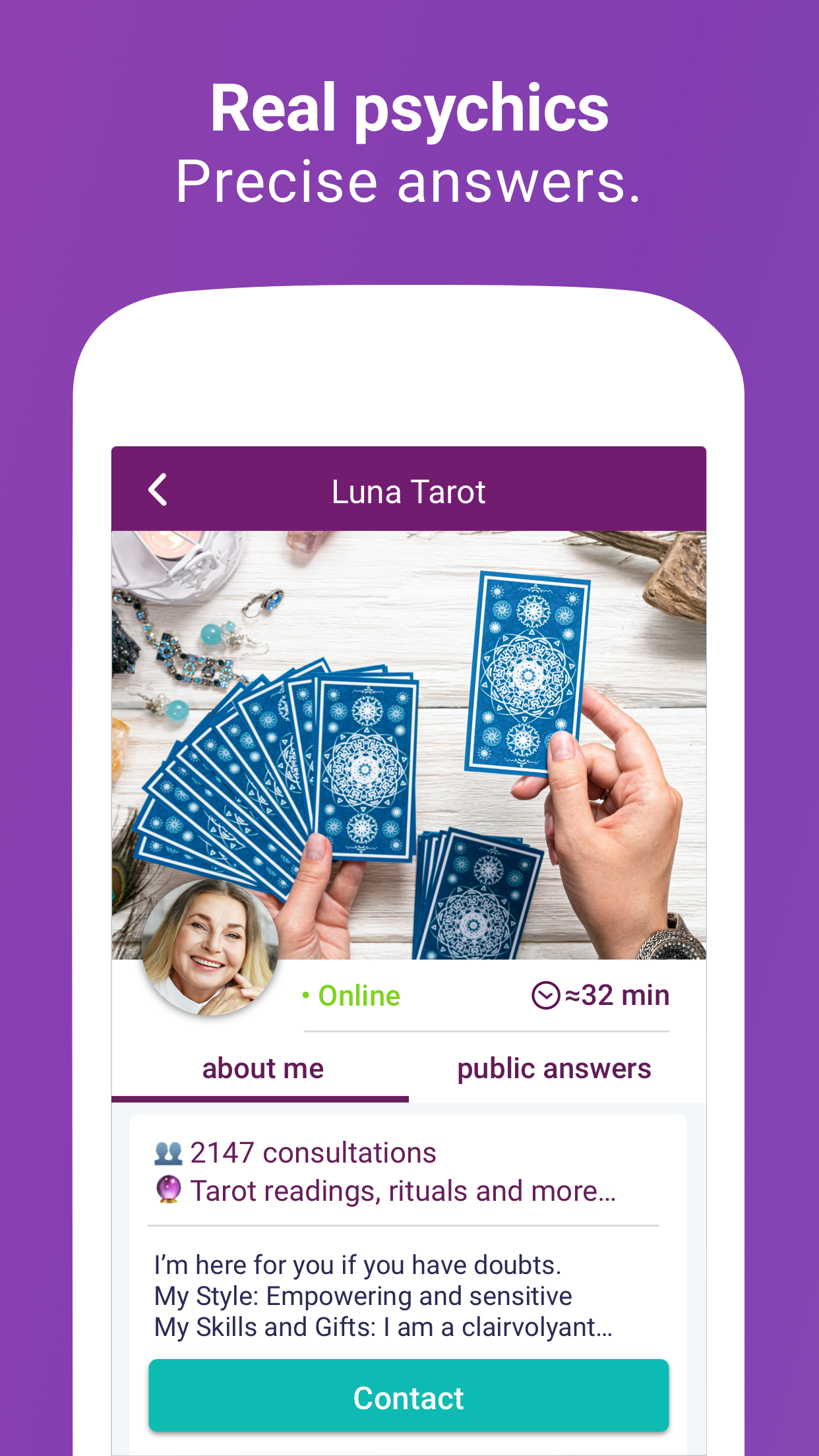 Android application fortunica - Psychic & Tarot screenshort