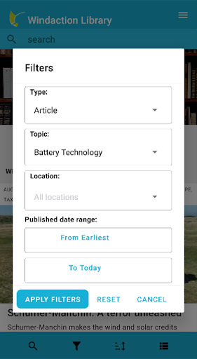 WindAction Library Screen 2
