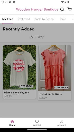 Android application Wooden Hanger Boutique screenshort
