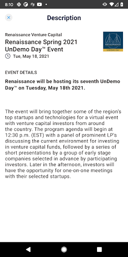 RVC UnDemo Day Screen 3