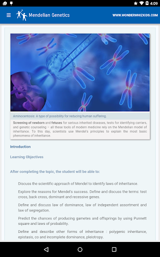 Android application Mendelian Genetics screenshort