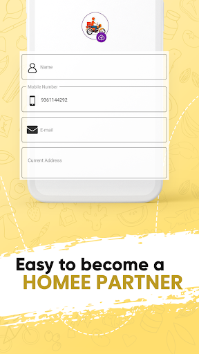 Homee Delivery Partner App Screen 2