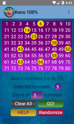 Android application KENO 100% screenshort