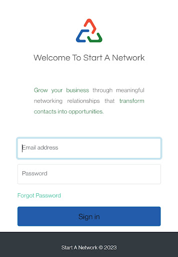 Android application Start A Network screenshort