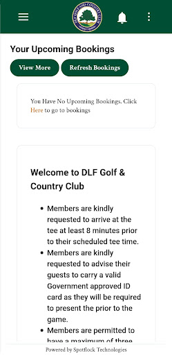 DLF Golf Tee Time Screen 2