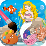 Mermaid coloring pages icon