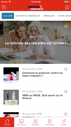 Android application Conseils des notaires screenshort