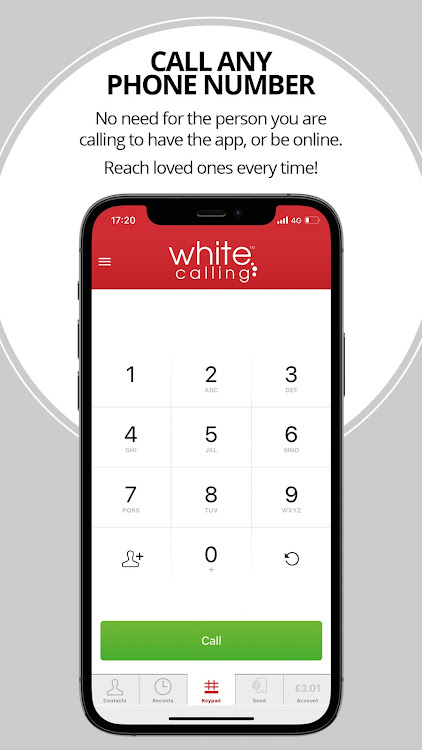 White - calling & send airtime - New - (Android)