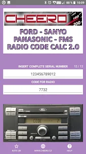 RADIO CODE for FORD SANYO FMS