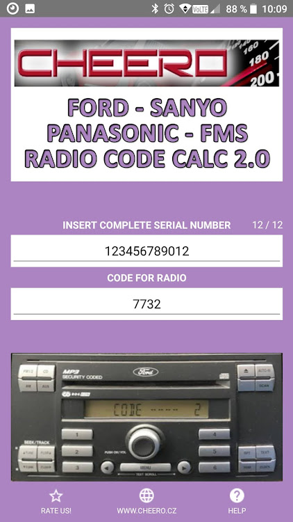 RADIO CODE for FORD SANYO FMS - 1.0.1 - (Android)