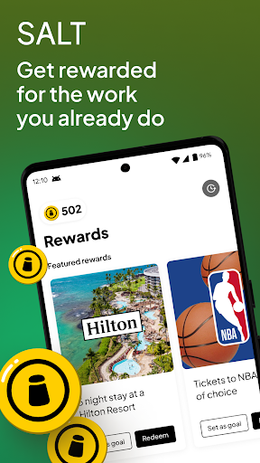 Android application Salt: Rewards for Working screenshort