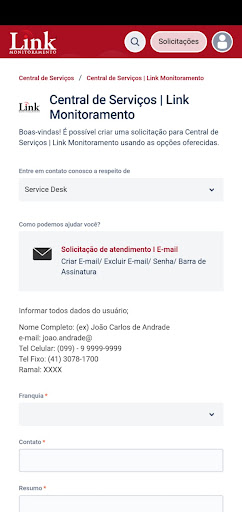 Link Chamados Screen 3