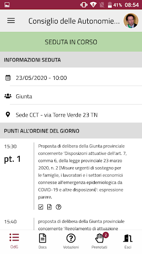 Sedute OnLine Screen 2