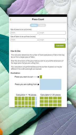 Quilting Calculators Screen 3