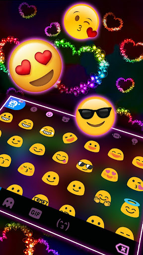 Colorful Hearts Keyboard Theme Screen 3