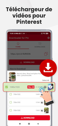 Aperçu de l'application