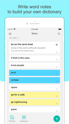 Android application Whale Note -Vocabulary builder screenshort