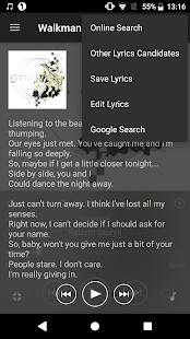 Walkman Lyrics Extension Búsqueda de letras Screenshot