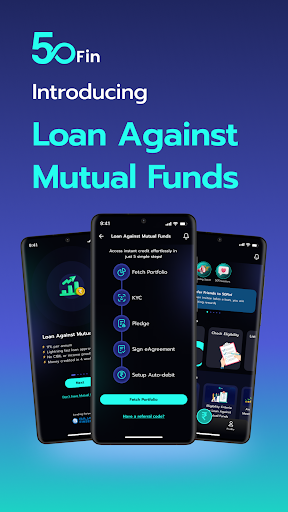 Android application 50Fin: Loan on Mutual Funds screenshort