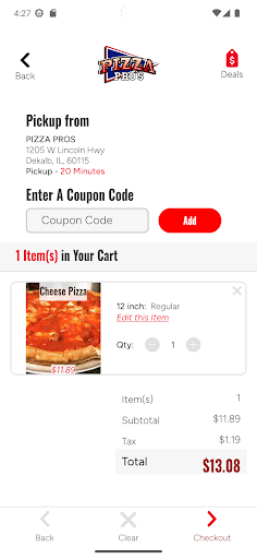 Screenshot of Pizza Pros